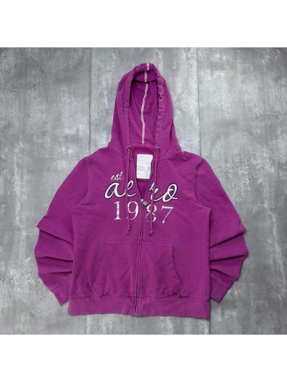 Y2K Purple Aeropostale Grunge Skater Zip Up Hoodie